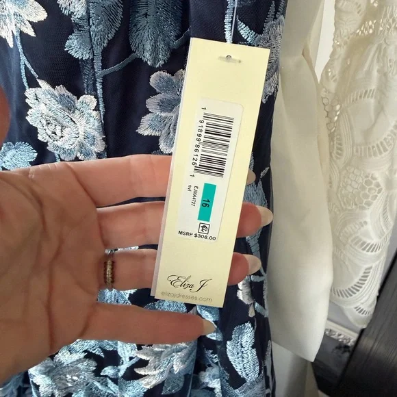 Eliza J Navy Blue Floral Maxi Dress - Picture 7 of 7